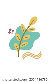 Abstract plant wall decor in boho style. Pastel color. Suitable for postcard, cover, wallpaper, wall art, wall décor
