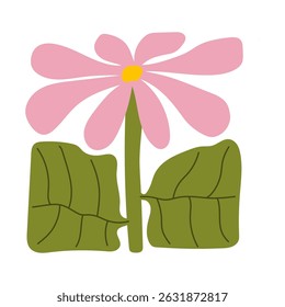 Abstract plants. Botanical doodle background art. Flower and leaves abstract shape. Trendy floral in primitive contemporary style design for print, wallpaper, wall art for home decoration.