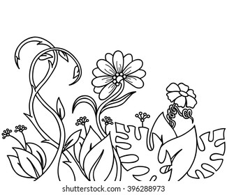 Abstract plants and flowers. 