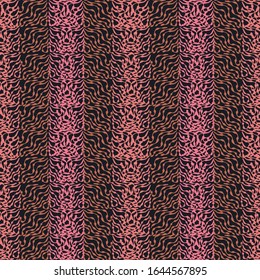 abstract plants of light brown and pink colors on a dark gray background, seamless pattern vector