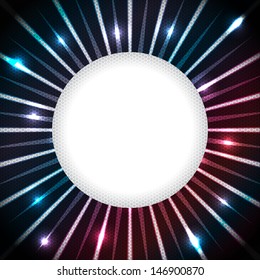 Abstract plasma bursting background design with white space for text 