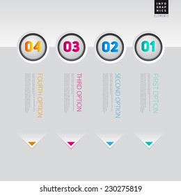 Abstract plastic buttons or rings panel, banners for business design, infographics, reports, progress, number options, step presentation