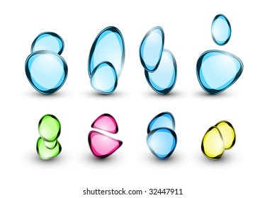 Abstract plastic stones