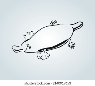 Abstract platypus with shading techniques for illustration