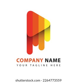 Abstract play button icon logo design template. Play technology logo icon vector.