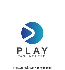 Abstract play button logo design. Icon play button vector illustration. Video application icon design template. Eps10