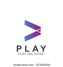 Abstract play button logo design. Icon play button vector illustration. Video application icon design template. Eps10