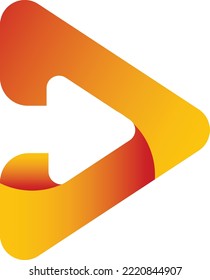 Ilustración del logotipo del botón de reproducción abstracta en estilo moderno y mínimo aislado en segundo plano