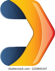 Ilustración del logotipo del botón de reproducción abstracta en estilo moderno y mínimo aislado en segundo plano