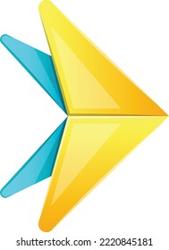 Abstrakte Spielknopf-Logo-Illustration in trendigem und minimalem Stil einzeln auf Hintergrund