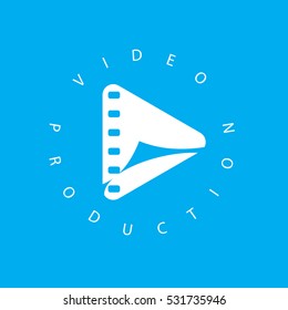 abstract play button, vector logo 