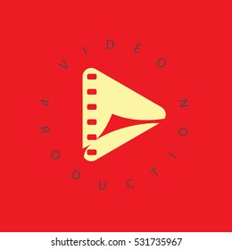 abstract play button, vector logo 