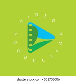 abstract play button, vector logo 