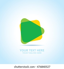 Abstract play logo, design concept, emblem, icon, flat logotype element for template.