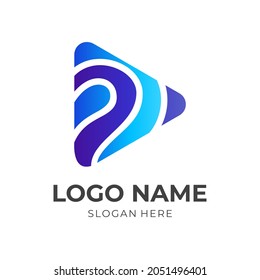 abstraktes Design-Logo-Design-Konzept, Vektorgrafik mit floralem Farbstil