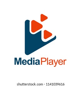abstract Play logo and Media Player logo for Multimedia Company