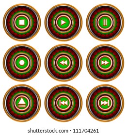 Abstract player web icons on a white background