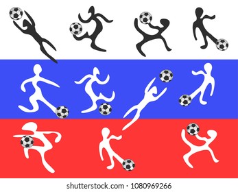 abstract players playing soccer on russia flag
