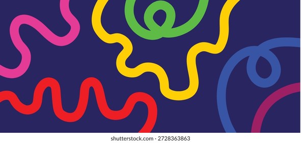 Abstractas elemento de línea curvy juguetón con un flujo divertido y orgánico, ideal para composiciones de diseño modernas, creativas y decorativas.