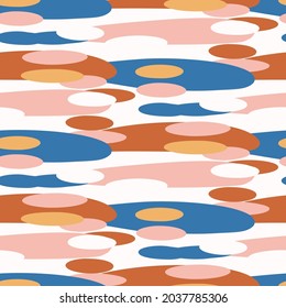 Abstract playful matisse style cut out shape pattern. Seamless modern simple collage style design for retro kids all over print. Trendy geometric home decor, kid fashion, wallpaper in vector repeat.