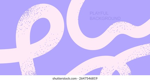 Abstrato plano de fundo mínimo divertido com linha ondulada. Cartaz com faixa curvilínea orgânica.