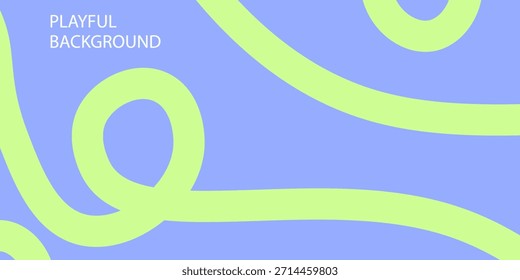 Abstrato plano de fundo mínimo divertido com linha ondulada. Cartaz com faixa curvilínea orgânica.