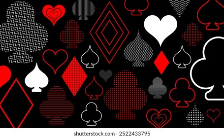 Abstract playing cards suit background. Game concept
