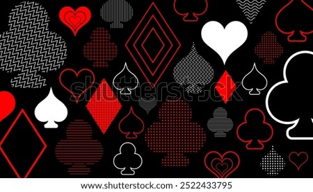 Abstract playing cards suit background. Game concept
