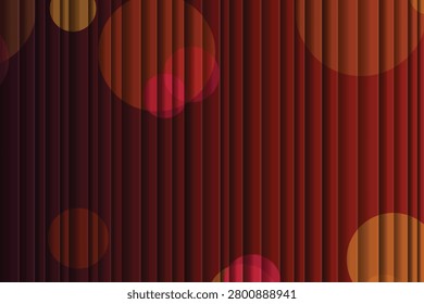 Abstract pleated fabric with warm gradient light reflections and circular highlights