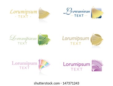 Abstract Pleats Design Elements editable vector graphic