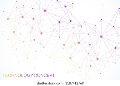 Abstract plexus background with connected lines and dots. Wave flow. Plexus geometric effect Big data with compounds. Lines plexus, minimal array. Digital data visualization. Vector illustration.