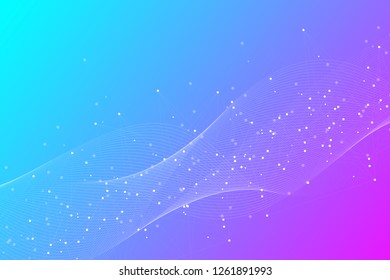 Abstract plexus background with connected lines and dots. Wave flow. Plexus geometric effect Big data with compounds. Lines plexus, minimal array. Digital data visualization. Vector illustration.
