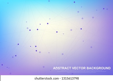 Abstract plexus background with connected lines and dots. Wave flow. Plexus geometric effect Big data with compounds. Lines plexus, minimal array. Digital data visualization. Vector illustration.