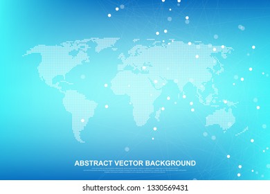 Abstract plexus background with connected lines and dots. Wave flow. Plexus geometric effect Big data with compounds. Lines plexus, minimal array. Digital data visualization. Vector illustration.