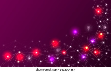 Abstract plexus background with connected lines and dots. Vector illustration.