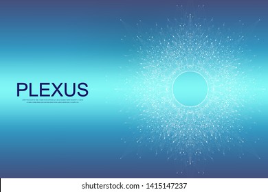 Abstract plexus background with connected lines and dots. Molecule and communication background. Graphic background for your design. Lines plexus big data visualization. Vector illustration.