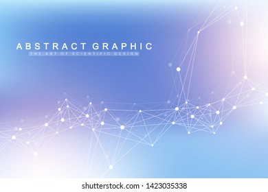 Abstract plexus background with connected lines and dots. Molecule and communication background. Graphic background for your design. Lines plexus big data visualization. Vector illustration.