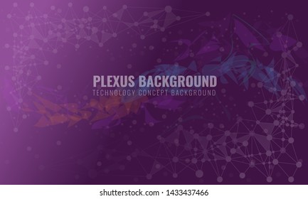 Abstract plexus background with connected lines and dots. Wave flow for your visit card or flyer background. Vector illustration.