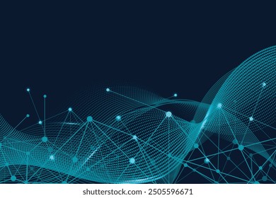 Fondo de plexo Abstractas con líneas y puntos conectados. Efecto geométrico del plexo. Visualización digital de datos