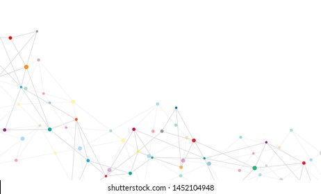 Abstract plexus background with connecting dots and lines. Global network connection, digital technology and communication concept