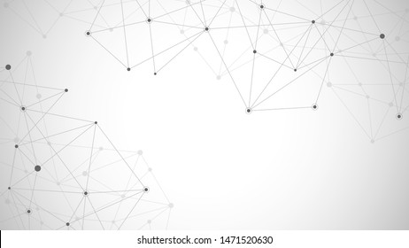 Abstract plexus background with connecting dots and lines. Global network connection, digital technology and communication concept