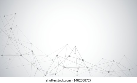 Abstract plexus background with connecting dots and lines. Global network connection, digital technology and communication concept