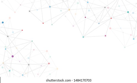 Abstract plexus background with connecting dots and lines. Global network connection, digital technology and communication concept