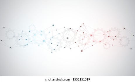 Abstract plexus background with connecting dots and lines. Global network connection, digital technology and communication concept