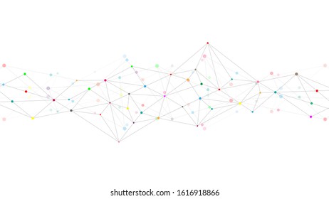 Abstract plexus background with connecting dots and lines. Global network connection, digital technology and communication concept