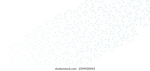 Abstract plexus background with connecting dots and lines. Global network connection. Digital technology and communication concept