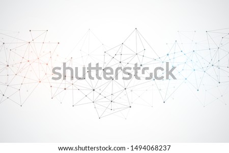 Abstract plexus background with connecting dots and lines. Global network connection, digital technology and communication concept