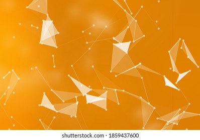 Abstract plexus background with network polygons. Digital science banner. Network connection effect. Geometric triangle elements. Technology concept with shape structure.Vector illustration.