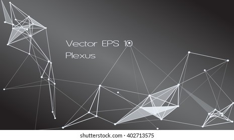 Abstract Plexus on dark background-connection concept network