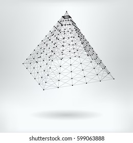 Abstract Plexus Pyramid  - vector illustration